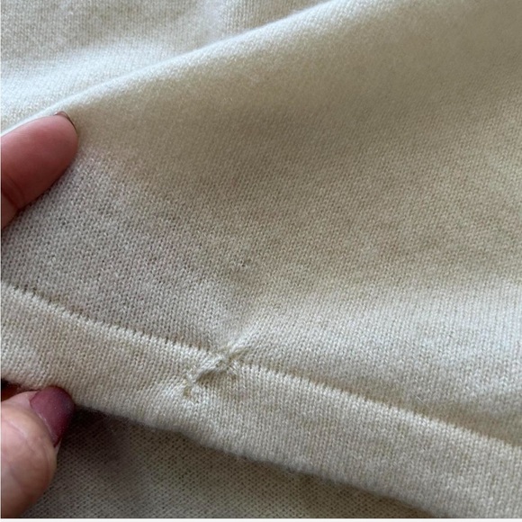 Charter Club 2-ply 100% Cashmere Cream Sweater Braided Crewneck Soft Knit Large. - Picture 7 of 8